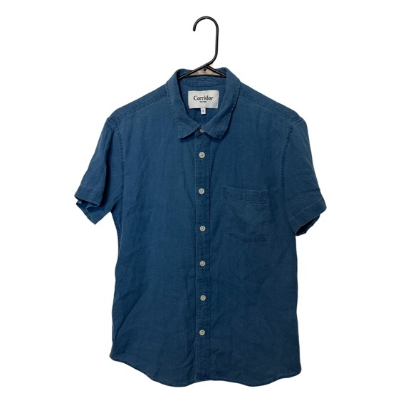 Corridor Other - Corridor NYC Shirt Mens Small Blue Short Sleeve Geometric Woven Knit Huckberry